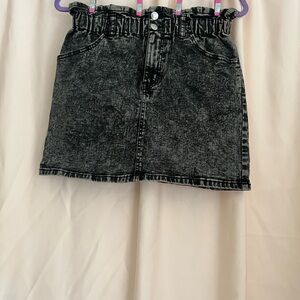 Black and Gray Ruched Mini Skirt for Night Out